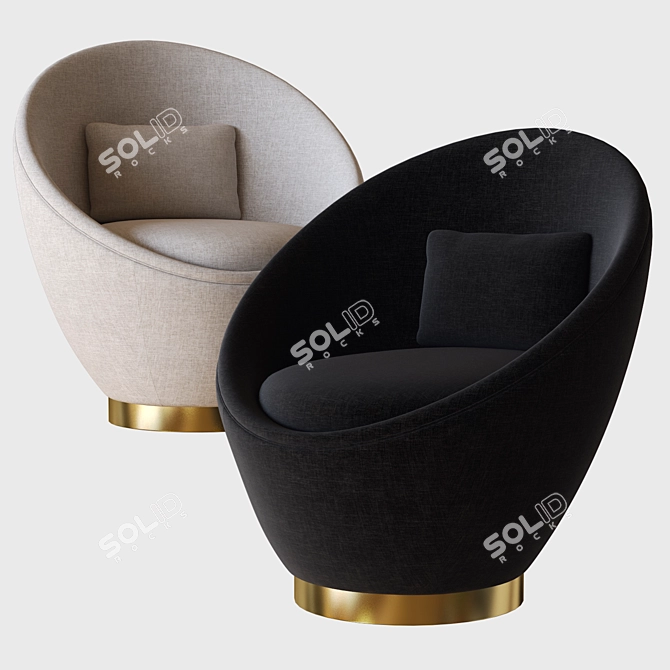 Elegant Aggi Armchair: Hamilton Conte 3D model image 1