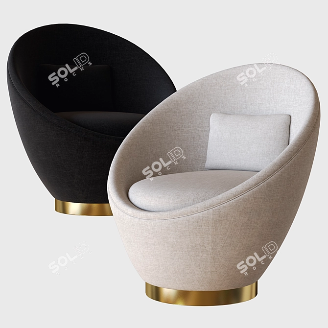 Elegant Aggi Armchair: Hamilton Conte 3D model image 2