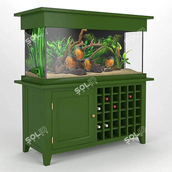 Title: Rustic Aquarium Bar 3D model image 2