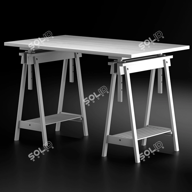 Adjustable Height Computer Desk 3D model image 1