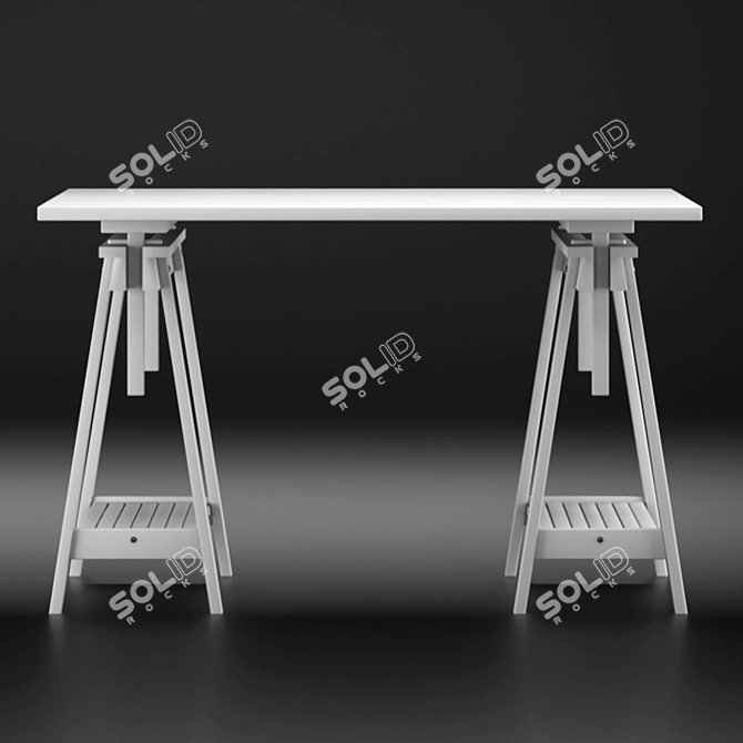 Adjustable Height Computer Desk 3D model image 2