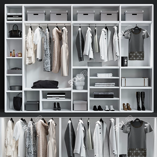 Sleek Sipario Wardrobe by Pianca 3D model image 1