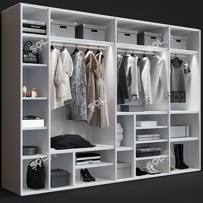 Sleek Sipario Wardrobe by Pianca 3D model image 2