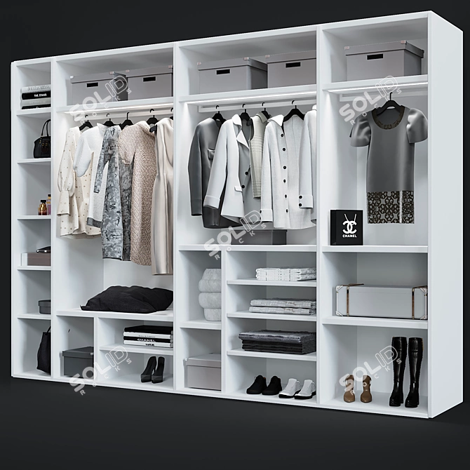 Sleek Sipario Wardrobe by Pianca 3D model image 3