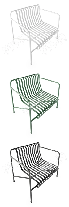 Palissade Lounge Chair Low with Ottoman 3D model image 2