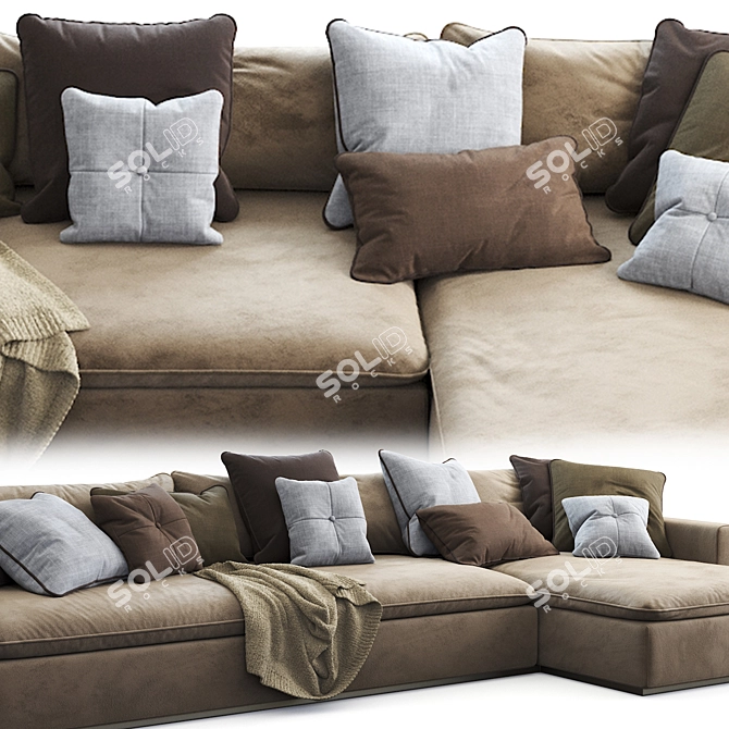 Contemporary Indera Sofa: The Perfect Weekend Retreat 3D model image 3