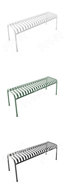 Sleek Palissade Table & Bench Set 3D model image 3