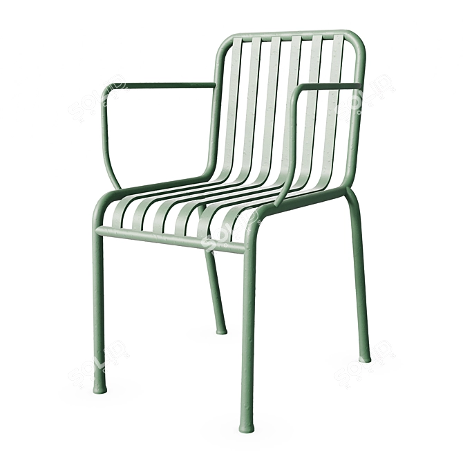 Sleek and Sturdy HAY Palissade Arm Chair 3D model image 1