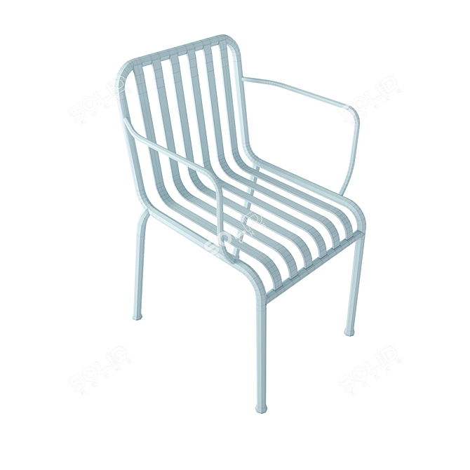 Sleek and Sturdy HAY Palissade Arm Chair 3D model image 4
