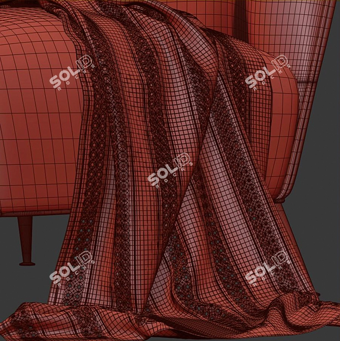 PBR Configured Leather Armchair 3D model image 3