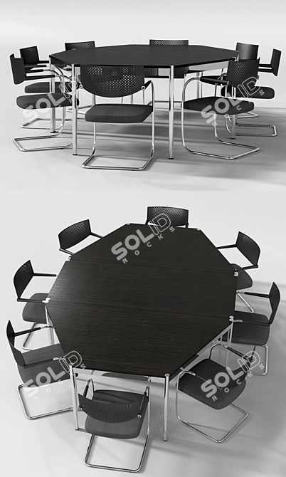 Modular Office Furniture Set 3D model image 6
