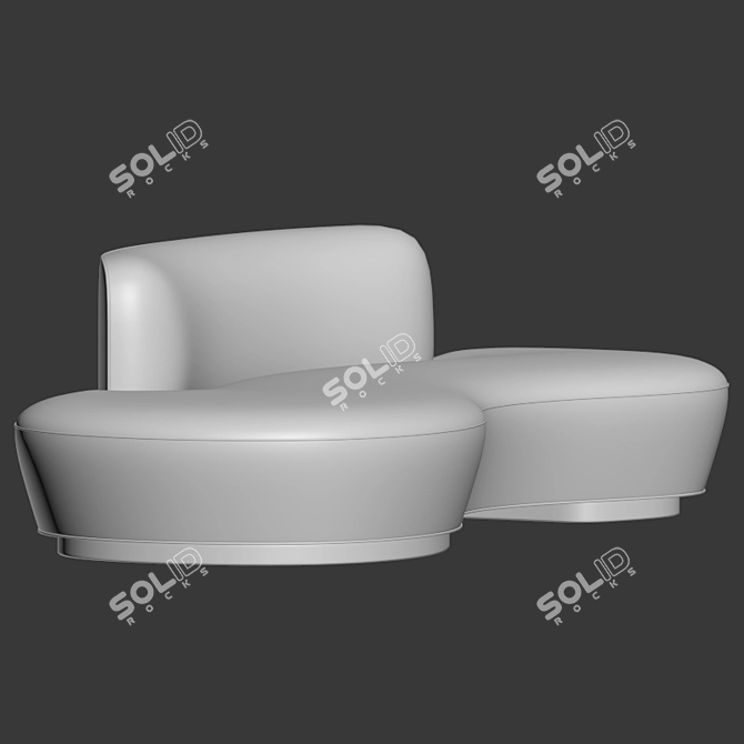 Sleek Shorty Sofa by Vladimir Kagan 3D model image 2