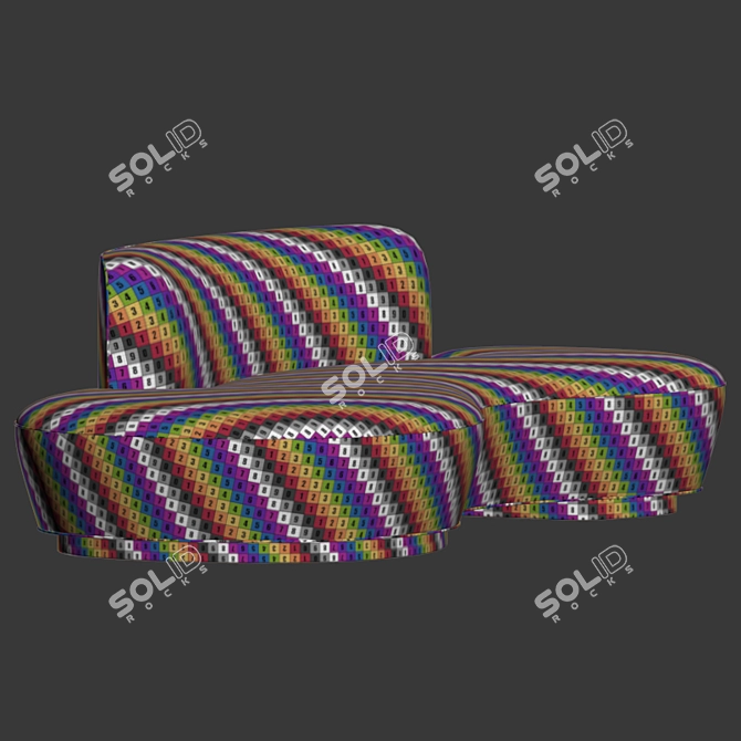 Sleek Shorty Sofa by Vladimir Kagan 3D model image 3