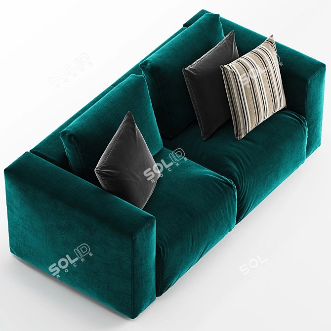 Zanotta Gamma 2-Seater Sofa: Sleek and Comfortable 3D model image 3