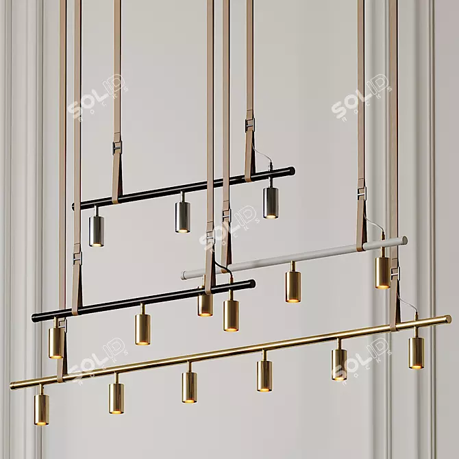 Sleek Brass Pendant: Long John 3D model image 1