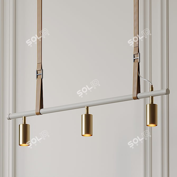 Sleek Brass Pendant: Long John 3D model image 2