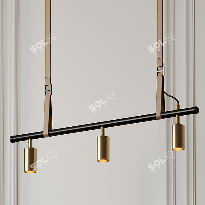 Sleek Brass Pendant: Long John 3D model image 3
