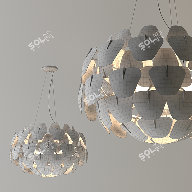 Elegant Dazzling Light Fixture 3D model image 2