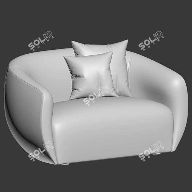 Elegant Lobby Sofa | Wendelbo 3D model image 2