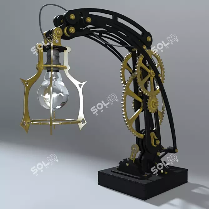 Rare Steampunk Decor Lamp 3D model image 1