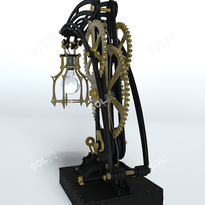 Rare Steampunk Decor Lamp 3D model image 3