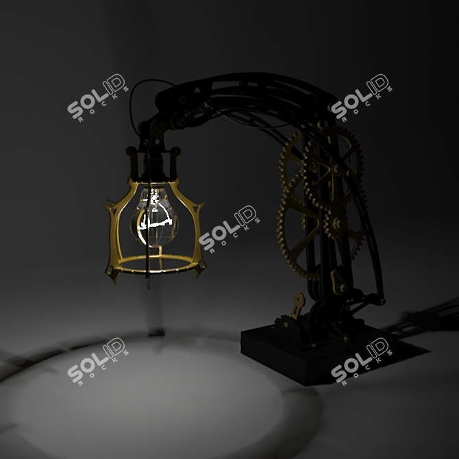 Rare Steampunk Decor Lamp 3D model image 4