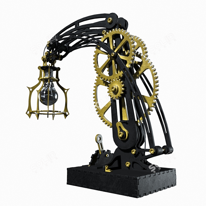 Rare Steampunk Decor Lamp 3D model image 7