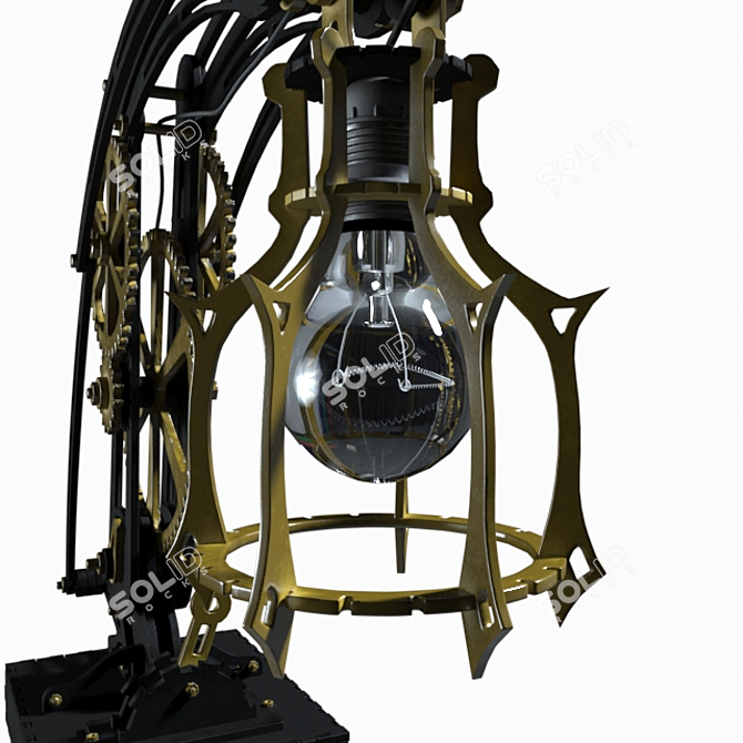 Rare Steampunk Decor Lamp 3D model image 8