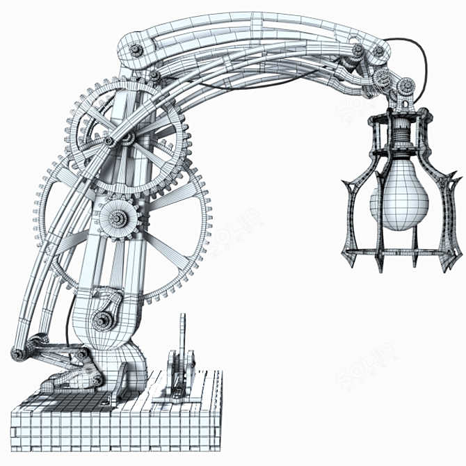 Rare Steampunk Decor Lamp 3D model image 9