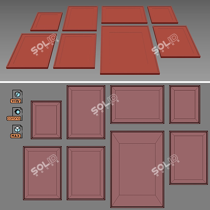 Unique Title: Stylish Interio Frames Set-6 3D model image 3