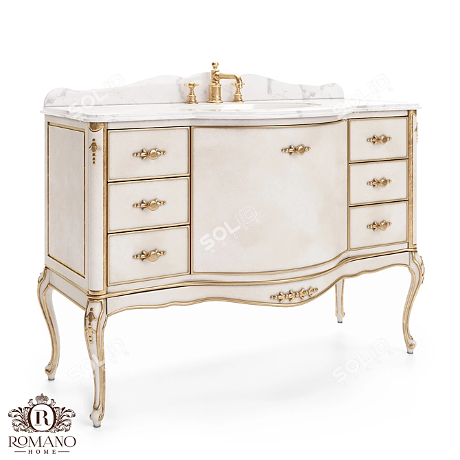 Sophie Bathroom Cabinet: Handcrafted Elegance 3D model image 1