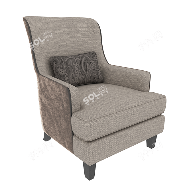 Elegant Baxley Accent Chair: Luxurious Design, Perfectly Sized 3D model image 1