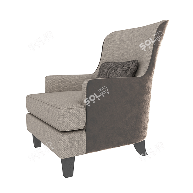 Elegant Baxley Accent Chair: Luxurious Design, Perfectly Sized 3D model image 2