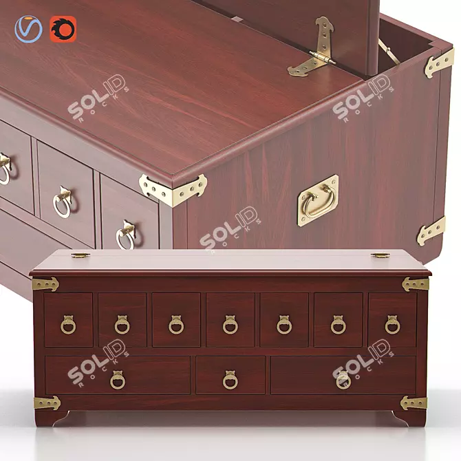 Friends Apothecary Coffee Table: Vintage Charm & Functional Storage 3D model image 1