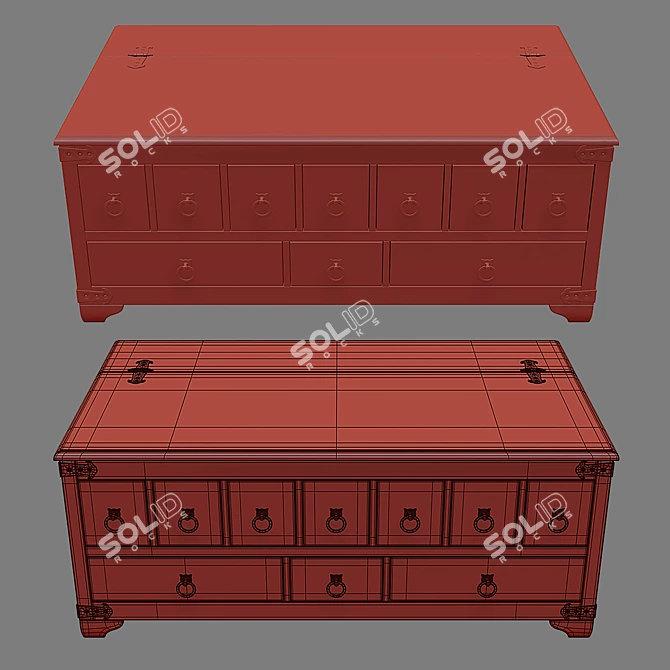 Friends Apothecary Coffee Table: Vintage Charm & Functional Storage 3D model image 4