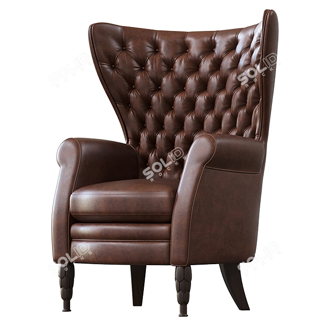 Elegant Bergere Armchair by Annibale Colombo 3D model image 2