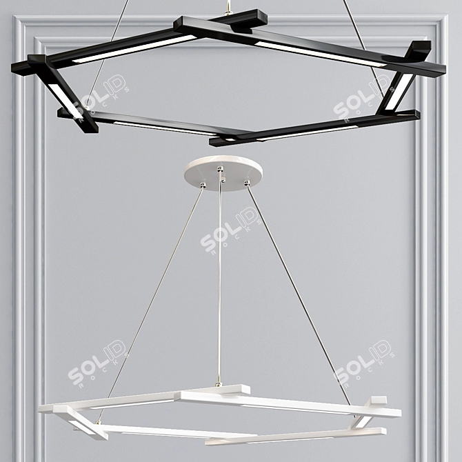 Sleek LED Metal Pendant Light 3D model image 3