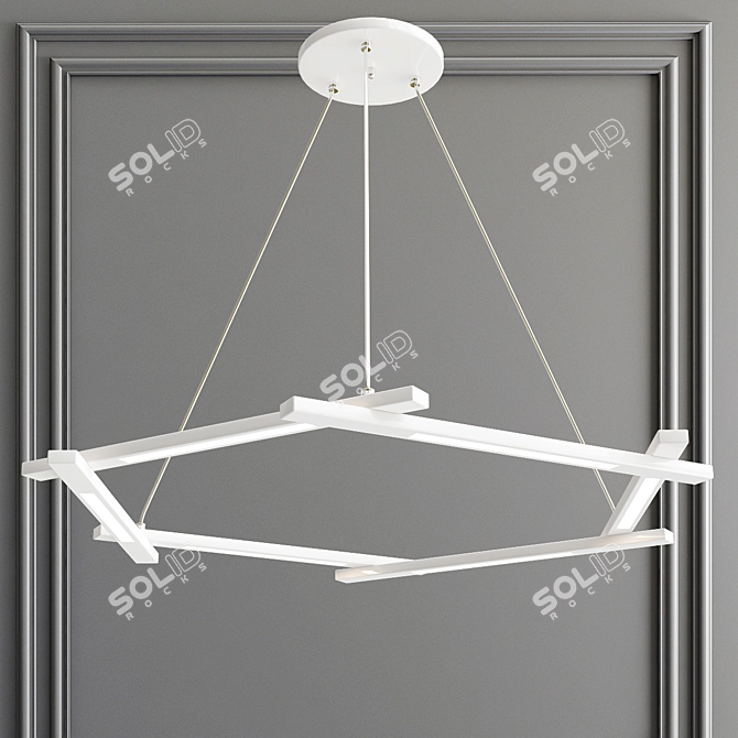 Sleek LED Metal Pendant Light 3D model image 5