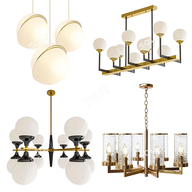 Modern Chandelier Collection 48 3D model image 1