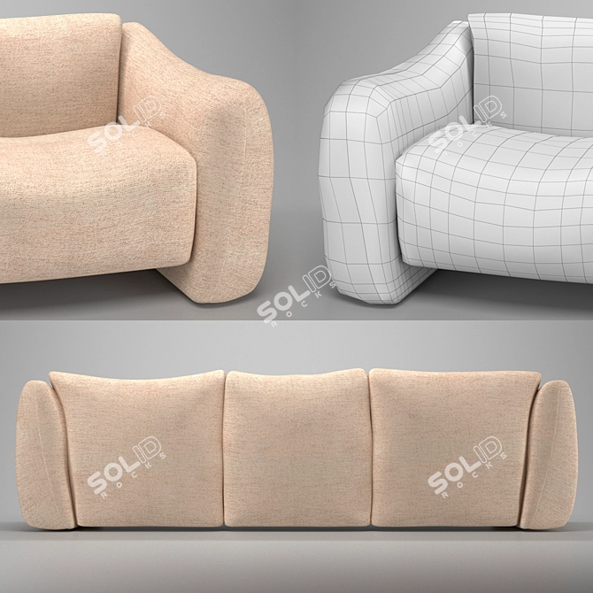 Modern Verge Sofa: Kelly Wearler's Inspired Design 3D model image 2