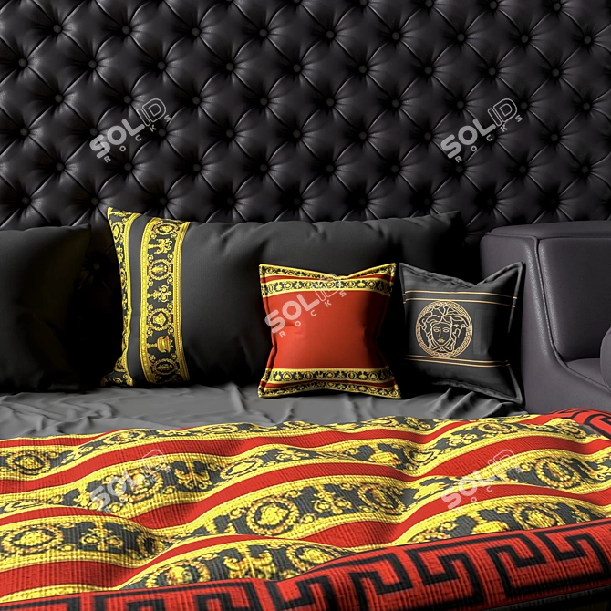 Versace Chester Bed - Luxury Elegance in Fine Detail 3D model image 2