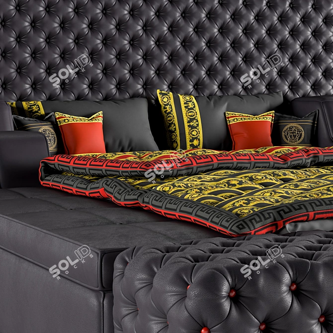 Versace Chester Bed - Luxury Elegance in Fine Detail 3D model image 8