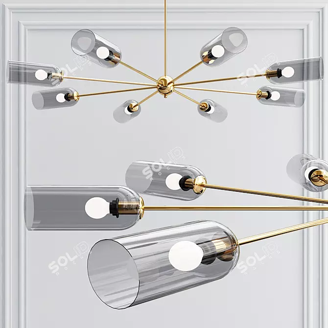 Elegant Flux Pendant Light 3D model image 1