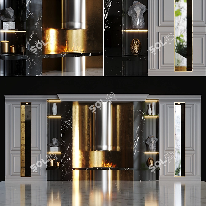 Fireplace_2: Stylish and Functional Warmth 3D model image 1