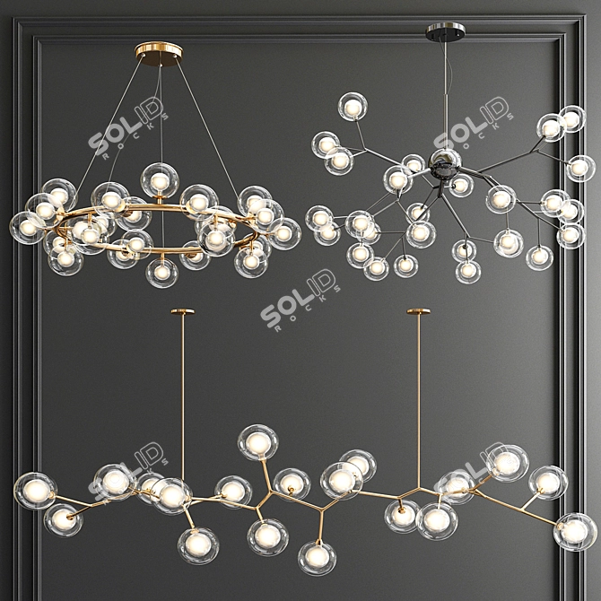 Ethereal Bubble Branch Chandelier 3D model image 1