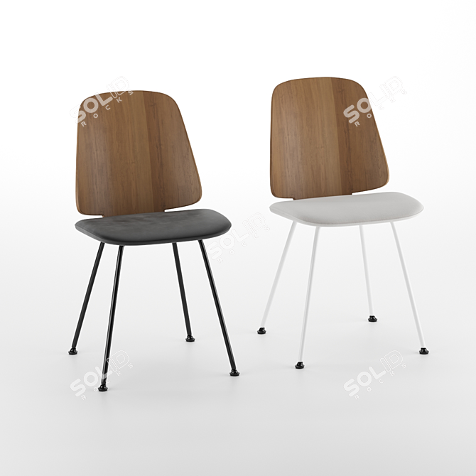 Modern Zanotta June Chairs 3D model image 2