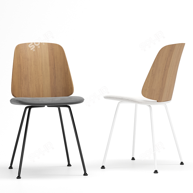 Modern Zanotta June Chairs 3D model image 4