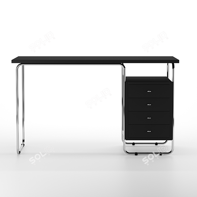 Modern Minimalist Zanotta Desk 3D model image 1