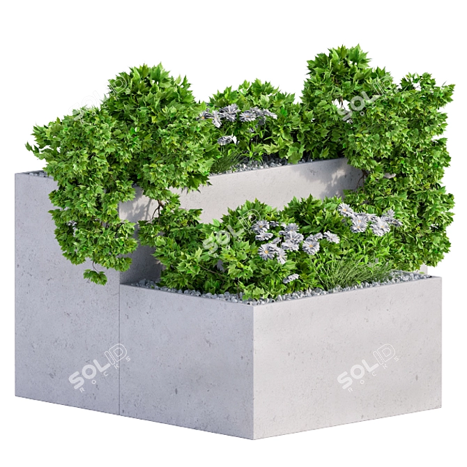 Strawberry Plant Box: Fresh Outdoor Delights 3D model image 1