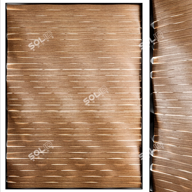 WaveLit Wood Wall Panel 3D model image 1